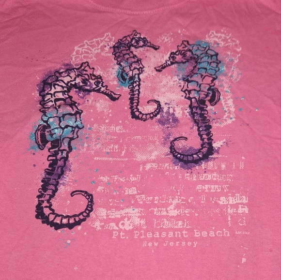 Pink Pt. Pleasant Beach Sea Horse T-Shirt - Picture 3 of 5